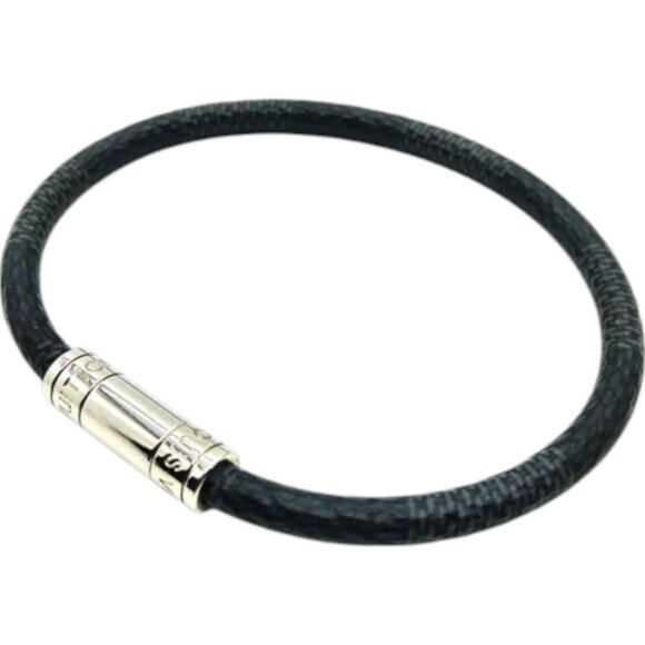 752223BQ (S3) Louis Vuitton Bracelet Black Damier Graphite - Picture 1 of 9